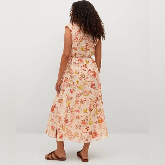 Mango Textured Floral Printed Dress New - Picture 4 of 9